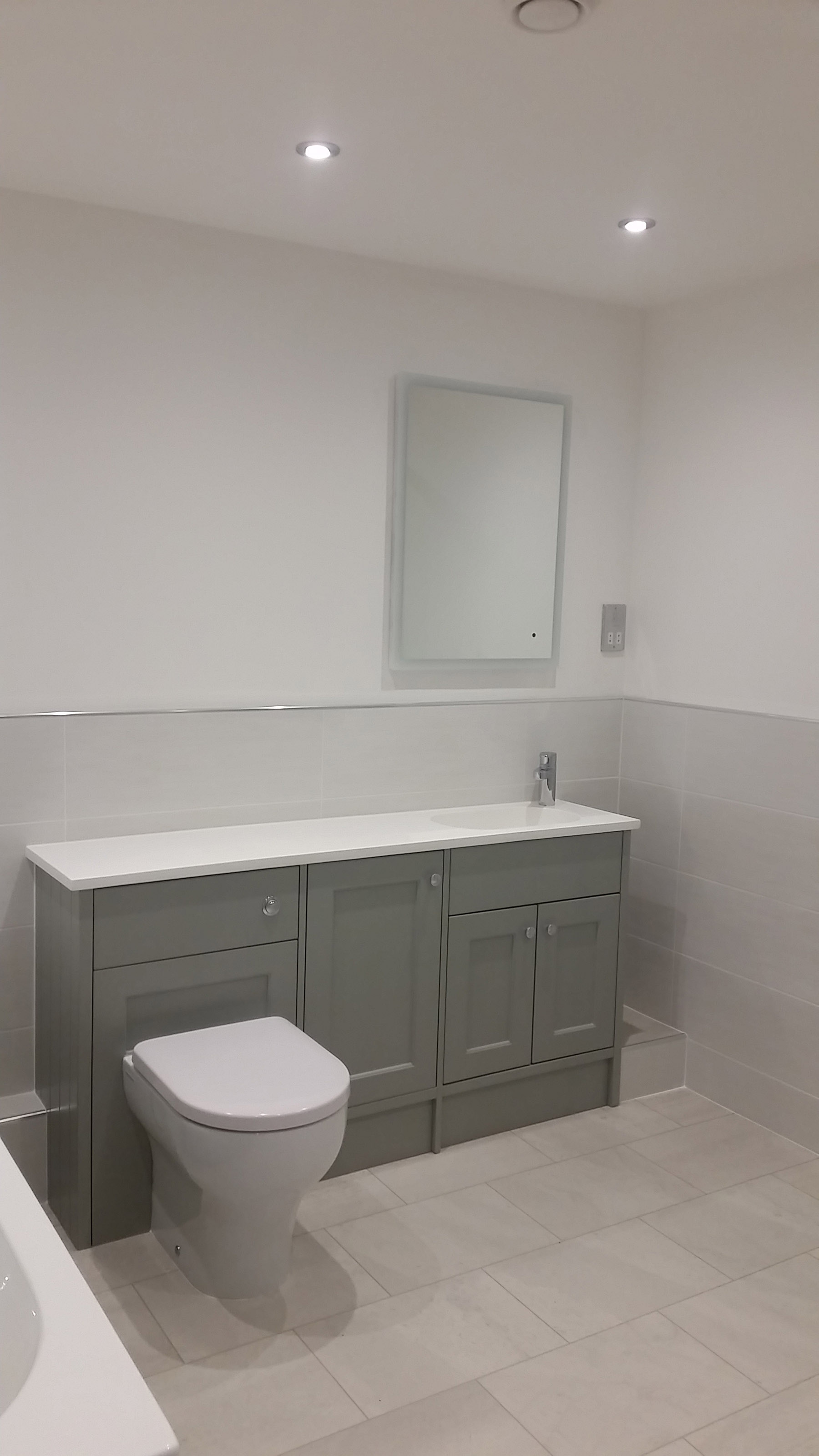 Grey and white bathroom